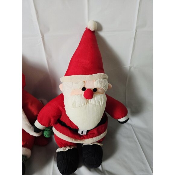 3 Vintage Christmas Santa Claus Puffalump Plush - Picture 4 of 13